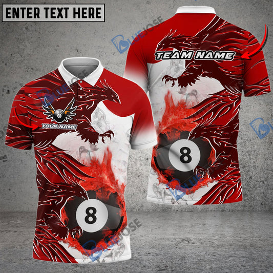 Frenzidea Billiards Ball 8 Fiery Wings Personalized Name, Team Name Unisex Shirt ( 6 Colors )