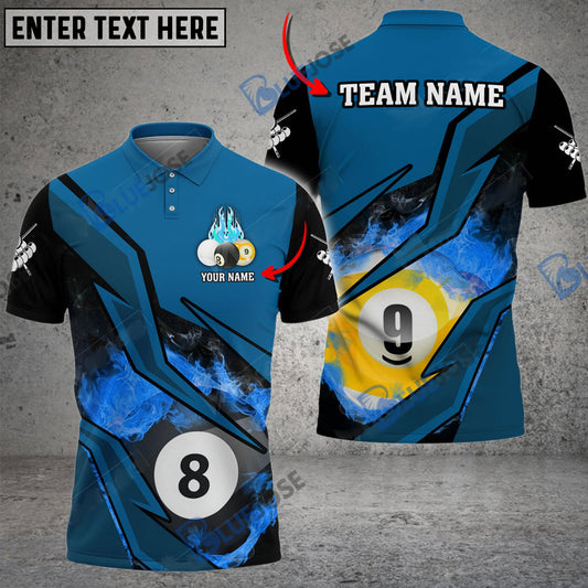 Frenzidea Billiards Ball 8 And 9 Inner Flame Personalized Name, Team Name Unisex Shirt ( 6 Colors )