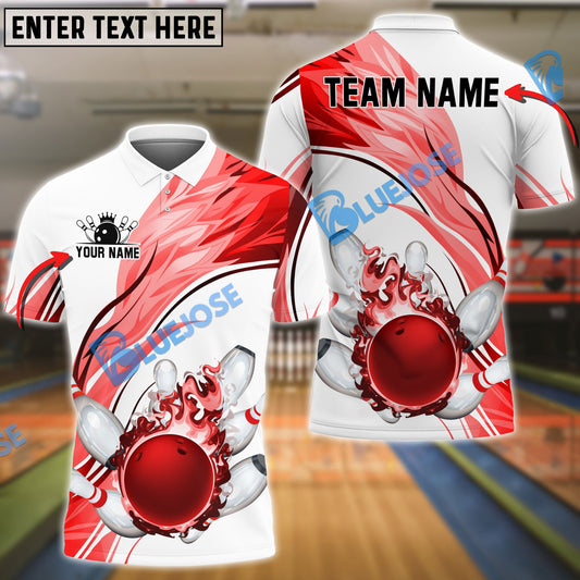 frenzidea Bowling And Pins Eternal Flame Customized Name 3D Shirt (4 Colors)