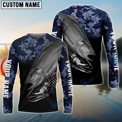 Frenzidea Chinook Salmon Fishing Camo Customize Name 3D Shirts
