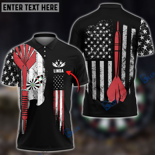 Frenzidea Darts American Flag Skull Custom Darts Shirts
