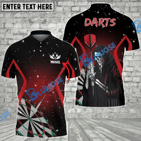 Frenzidea Darts Grim Reaper Stars Custom Polo Shirts