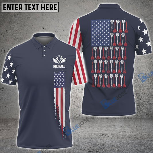 Frenzidea Darts Patriotic Flag Version 2 Custom Polo Shirts
