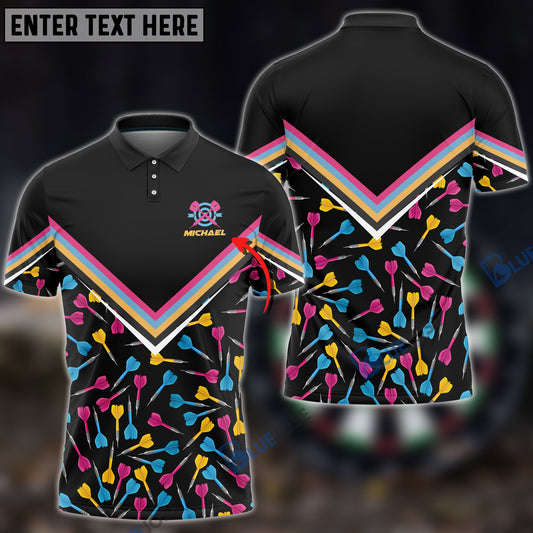 Frenzidea Darts Pattern Emblem Custom Polo Shirts
