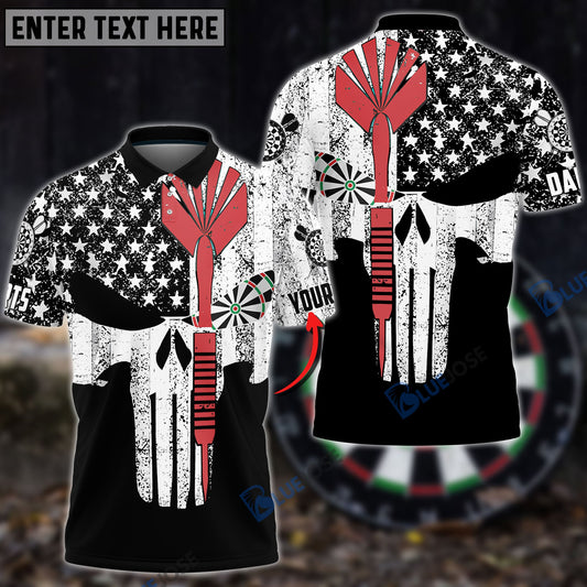 Frenzidea Darts Punisher Skull Custom Polo Shirts