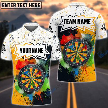 Frenzidea Black And Orange Darts Personalized Name, Team Name 3D Shirt