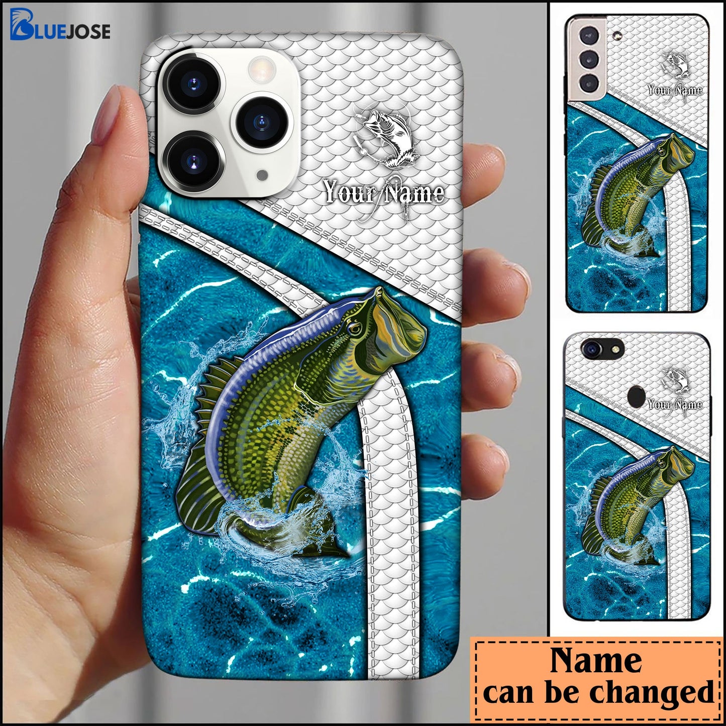 Frenzidea Bass Fishing Personalized Name Phone Case
