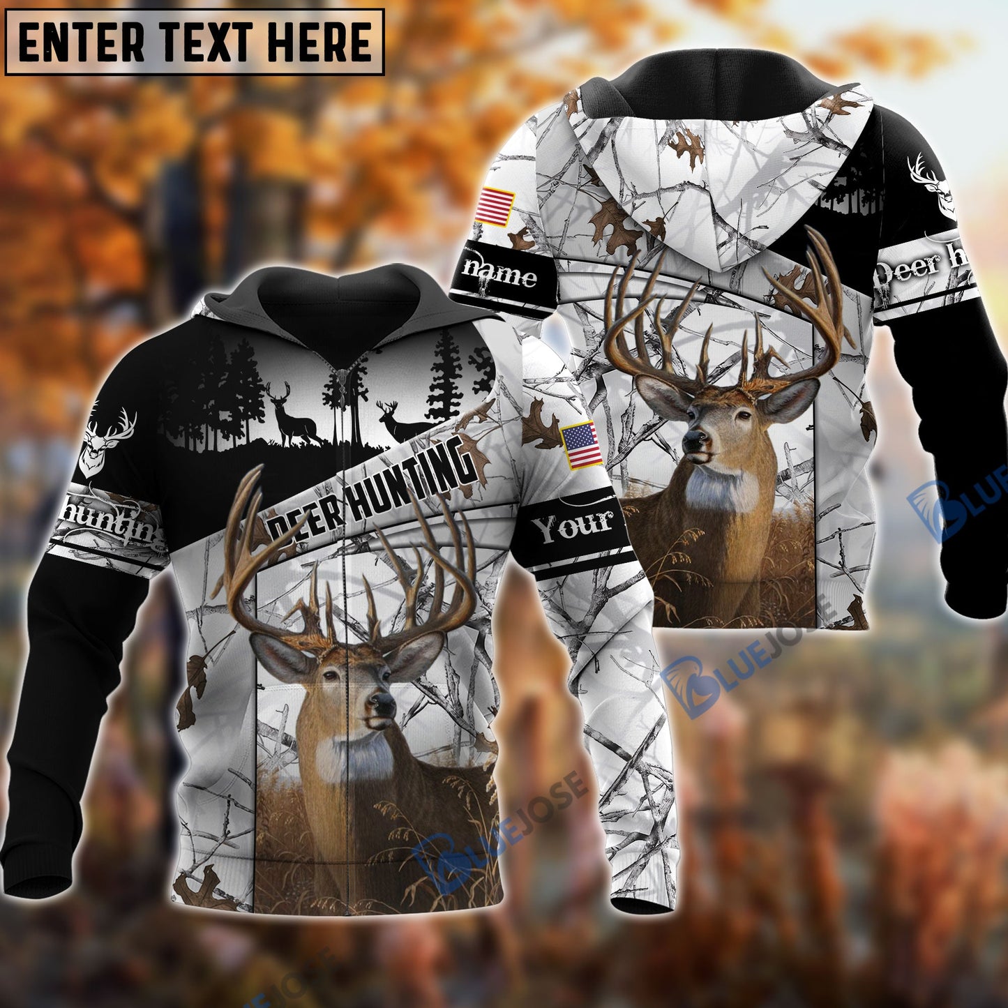 Frenzidea Personalized Name The Uniqe Deer Hunting Hoodie & Zip Hoodie  Multicolor