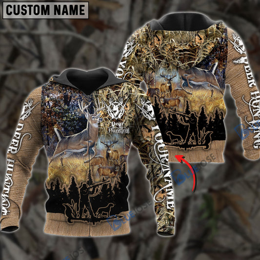 frenzidea Custom Name Deer Hunting Camo Style Shirt 3D Shirt