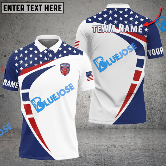 Frenzidea Pickleball US Flag Personalized Name, Team Name Unisex Shirt