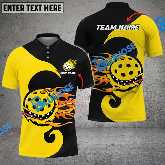 Frenzidea Pickleball Yellow Monster Personalized Name, Team Name Unisex Shirt