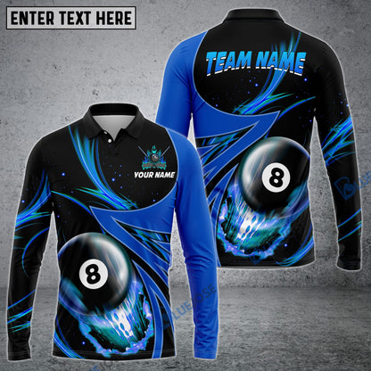 frenzidea Billiards Fire Colourful Personalized Name, Team Name 3D Shirts (3 Colors)