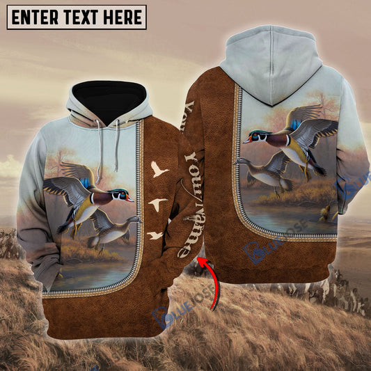 Frenzidea Personalized Name Duck Happiness Hunting Pattern 3D Hoodie