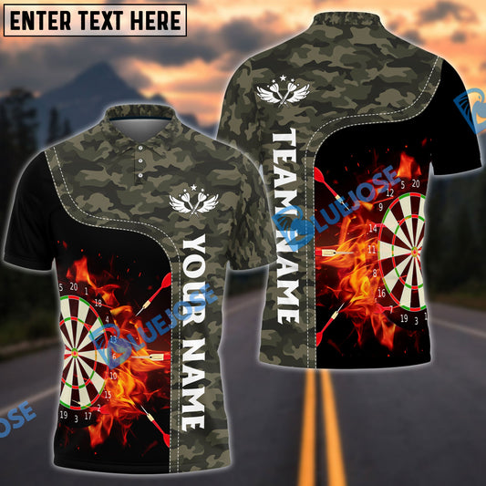 Frenzidea Camouflage Dart Board Fire Flame Custom Darts Shirts