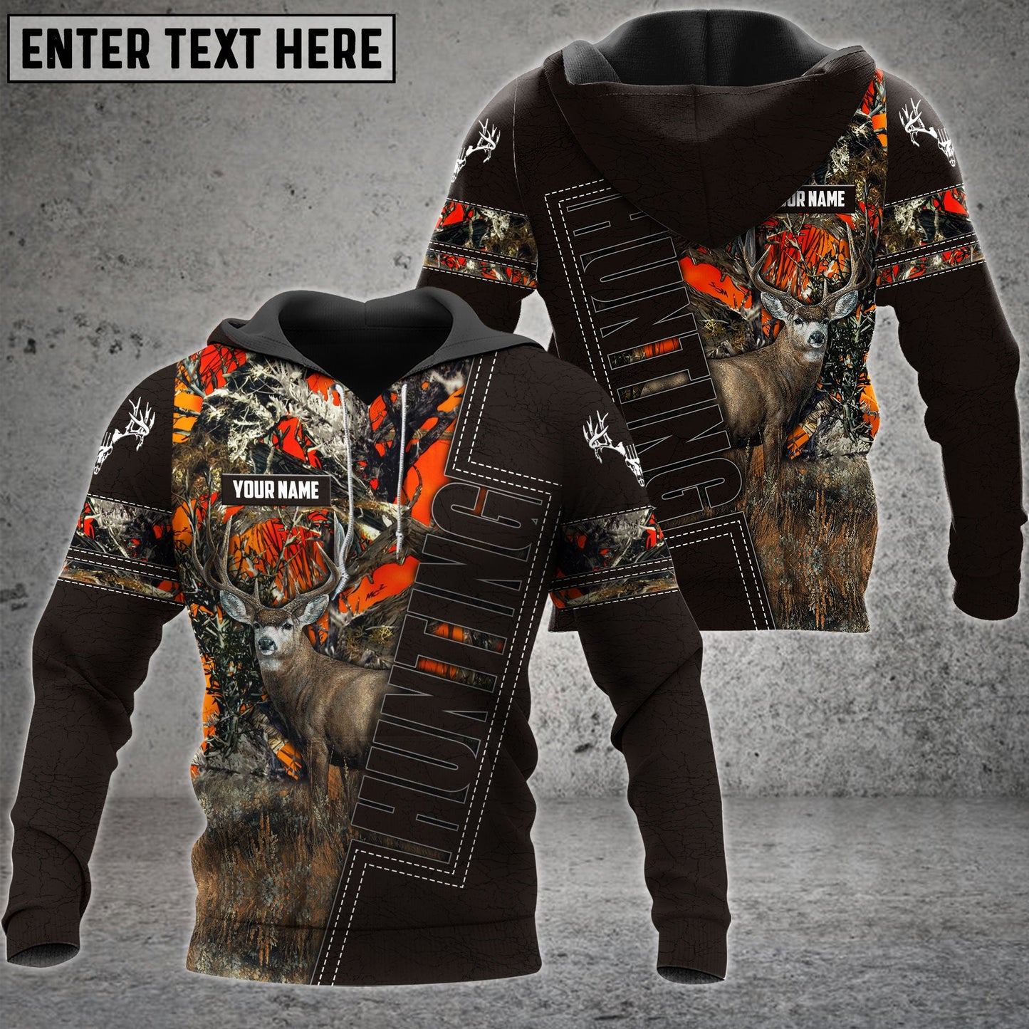 Frenzidea Custom Name Deer Hunting Leather Pattern 3D Shirts