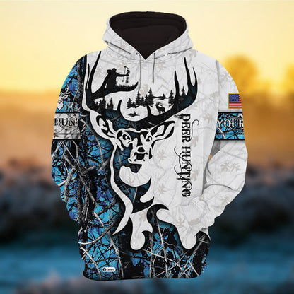 Frenzidea Personalized Camo Deer Hunting Hoodies All Over Print Multicolored
