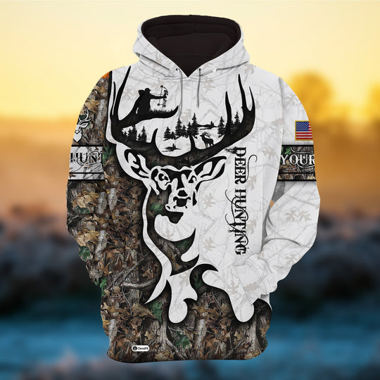 Frenzidea Personalized Camo Deer Hunting Hoodies All Over Print Multicolored
