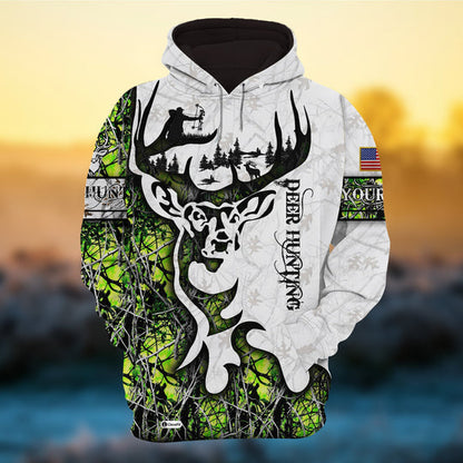 Frenzidea Personalized Camo Deer Hunting Hoodies All Over Print Multicolored