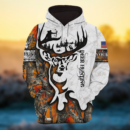 Frenzidea Personalized Camo Deer Hunting Hoodies All Over Print Multicolored