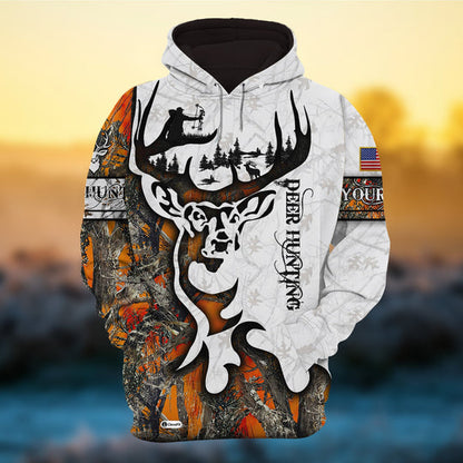 Frenzidea Personalized Camo Deer Hunting Hoodies All Over Print Multicolored