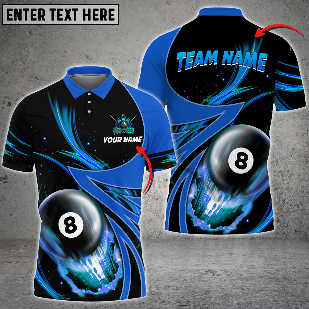 frenzidea Billiards Fire Colourful Personalized Name, Team Name 3D Shirts (3 Colors)