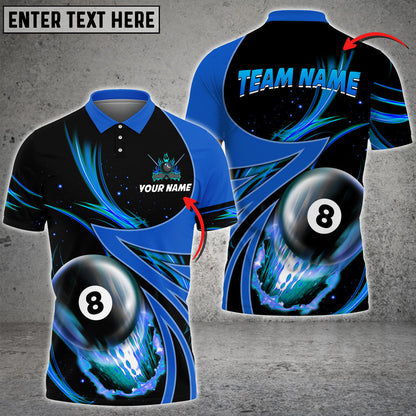 frenzidea Billiards Fire Colourful Personalized Name, Team Name 3D Shirts (3 Colors)