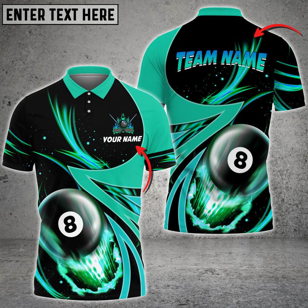 frenzidea Billiards Fire Colourful Personalized Name, Team Name 3D Shirts (3 Colors)