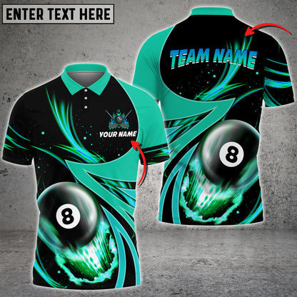 frenzidea Billiards Fire Colourful Personalized Name, Team Name 3D Shirts (3 Colors)