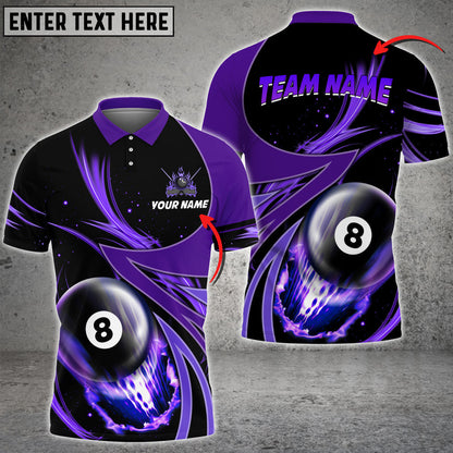 frenzidea Billiards Fire Colourful Personalized Name, Team Name 3D Shirts (3 Colors)