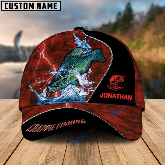 Frenzidea  Personalized Crappie Fishing Red Cap