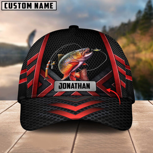Frenzidea  Personalized Fishing Black & Red Cap