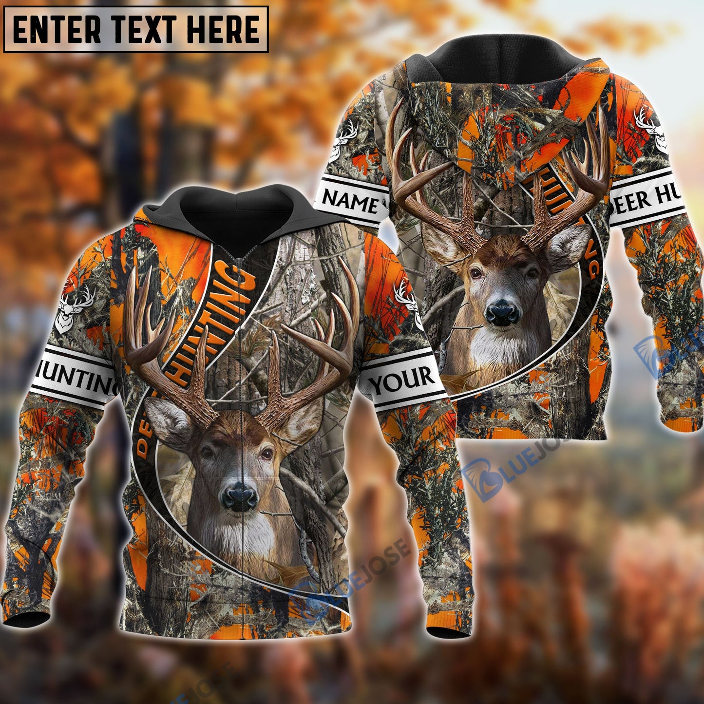 frenzidea The Premium Deer Hunting Camo Personalized Name 3D Shirt