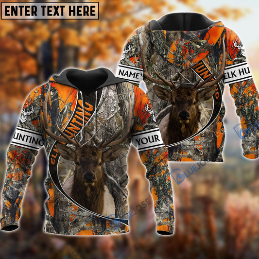 frenzidea The Premium Elk Hunting Camo Personalized Name 3D Shirt