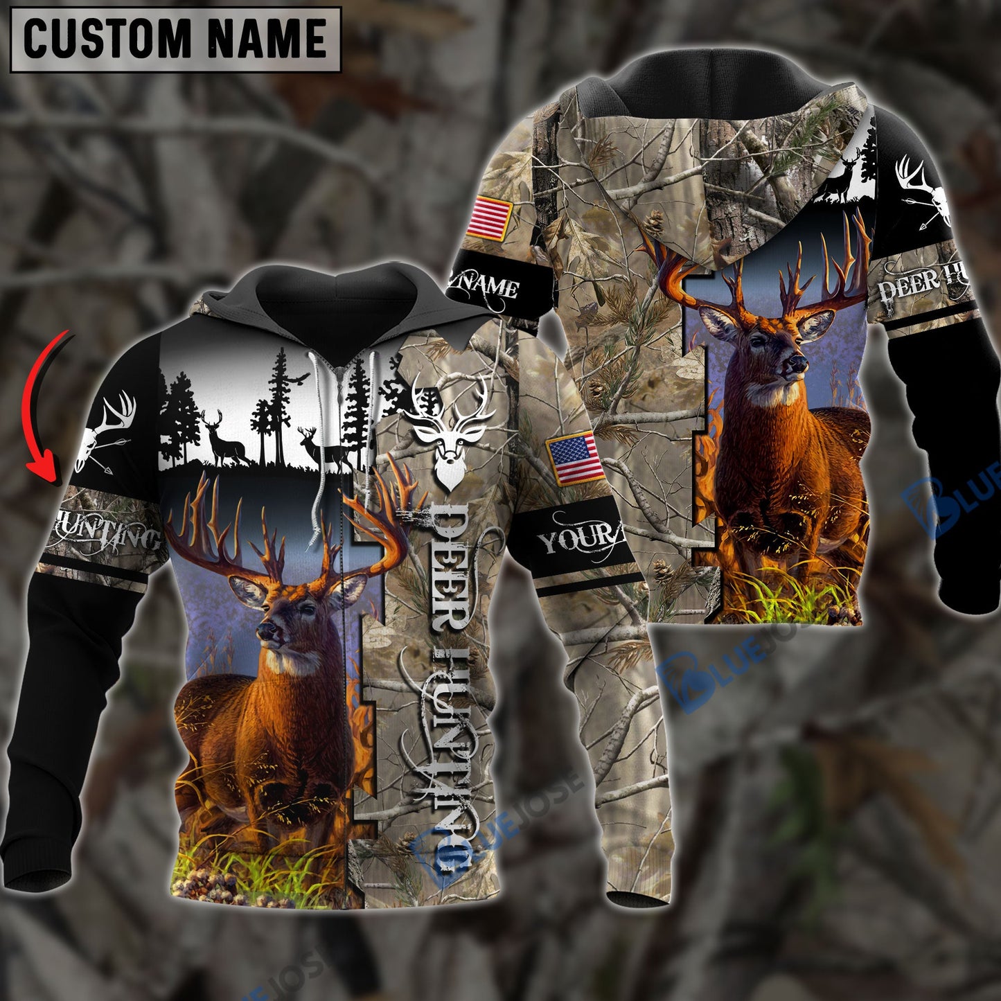 frenzidea New Deer Hunting 3D Hoodie (3 Colors)