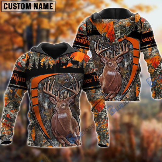 Frenzidea Personalized Name Deer Hunting Season Pattern 3D Shirts