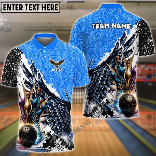 Frenzideas Wing Bowling And Pins Pattern Customized Name, Team Name 3D Shirt (4 Colors)