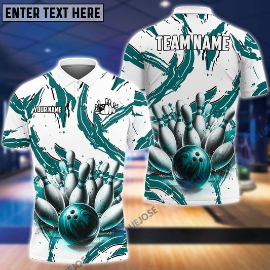 Frenzideas Bowling And Pins Cracks Customized Name, Team Name 3D Shirt (4 Colors)