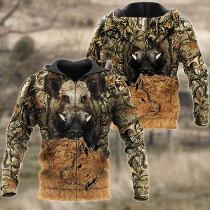 Frenzidea Wild Boar Hunting All Over Printed 3D Shirts
