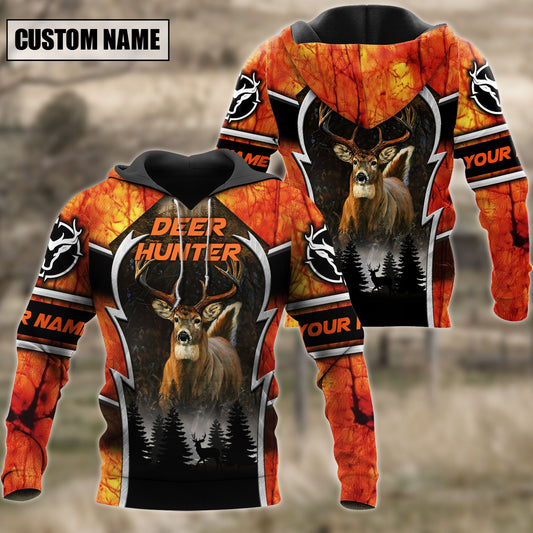Frenzidea Personalized Deer Hunting Hunter Orange Camo 3D Shirts