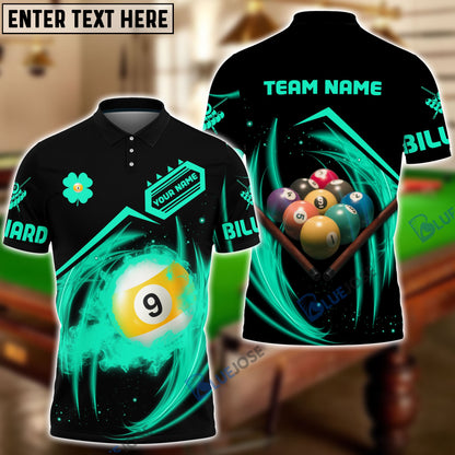 Frenzidea 9-Ball Four Leaf Clover Personalized 3D Shirt