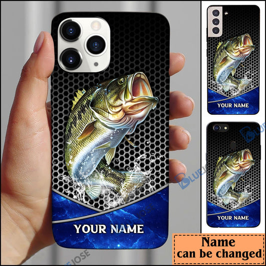 Frenzidea Bass Fishing Net Personalized Name Phone Case