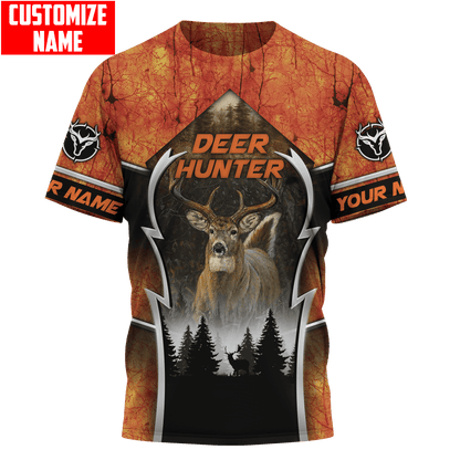 Frenzidea Personalized Deer Hunting Hunter Orange Camo 3D Shirts