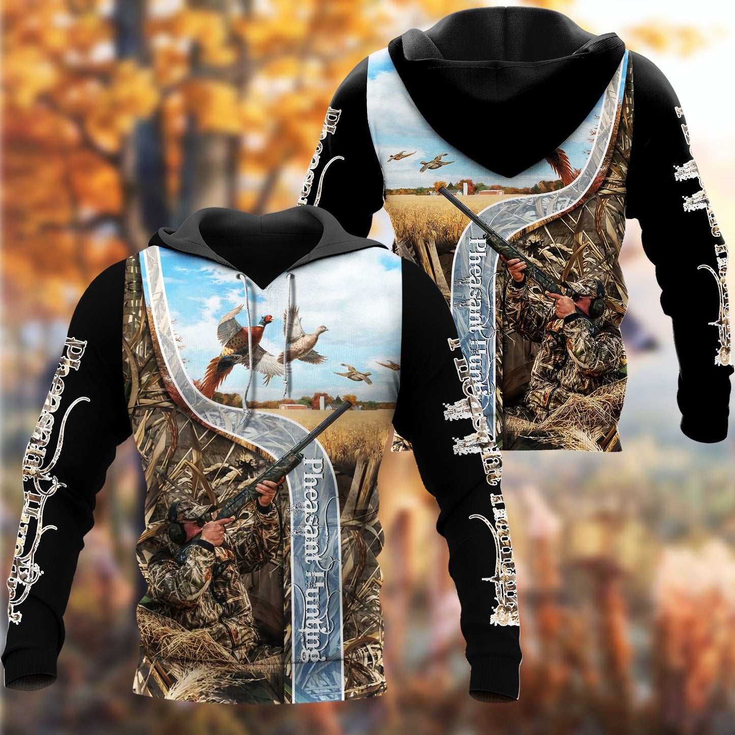 frenzidea Pheasant Sky Hunting 3D Hoodie