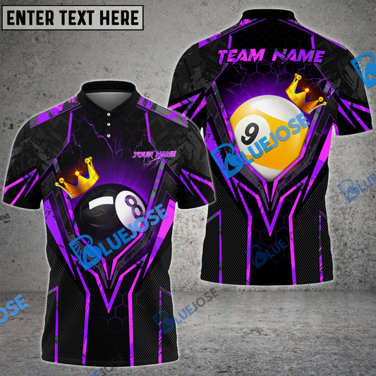 Frenzidea Billiards King 8 Ball & 9 Ball Personalized Name, Team Name Unisex Shirt ( 4 Colors )