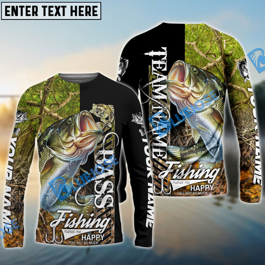 Frenzidea Bass Fishing Jungle Camo Custom Name & Team Name 3D Shirts