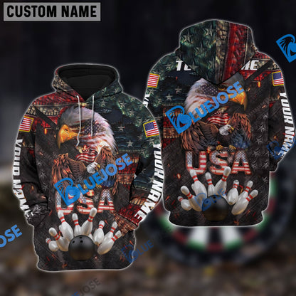 Frenzideas Bowling Eagle The Pride Of America Customized Name, Team Name 3D Shirt