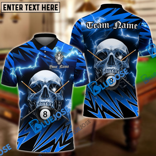 Frenzidea Billiards Ball 8 Deadly Thunder Skull Personalized Name, Team Name Unisex Shirt ( 6 Colors )