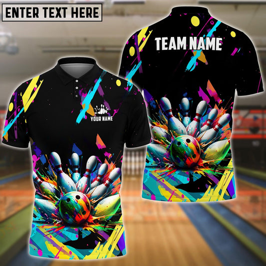 frenzideas Bowling Graffiti Splash Paint Customized Name, Team Name 3D Shirt
