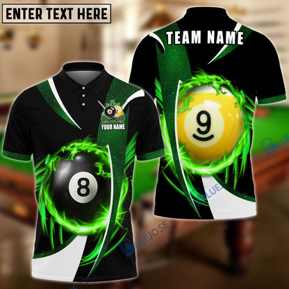 Frenzidea Billiards Ball 8 And 9 Wind Blade Personalized Name, Team Name Unisex Shirt ( 6 Colors )