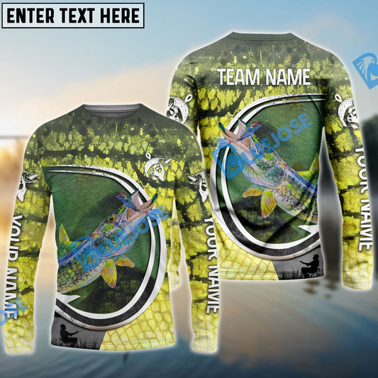 Frenzidea Chain Pickerel Fishing Hook Skin Custom Long Sleeves Fishing Shirt